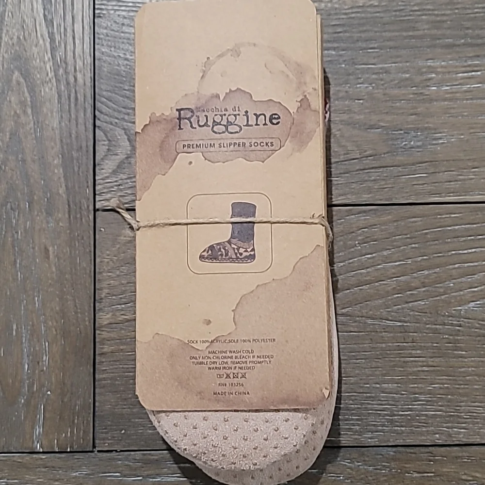 Macchia di Ruggine Premium Nordic Jacquard Slipper Socks L/XL